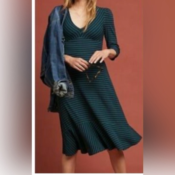 Anthropologie Maeve Flores striped midi dress size XL / nwot - Picture 2 of 14